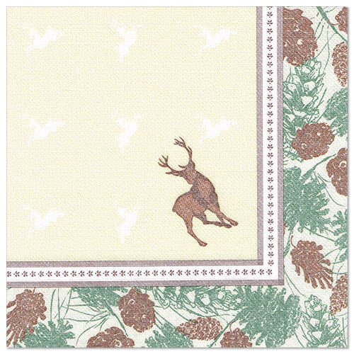 Papstar 250 Servietten "ROYAL Collection" 1/4-Falz 40 cm x 40 cm "Majestic Deer"