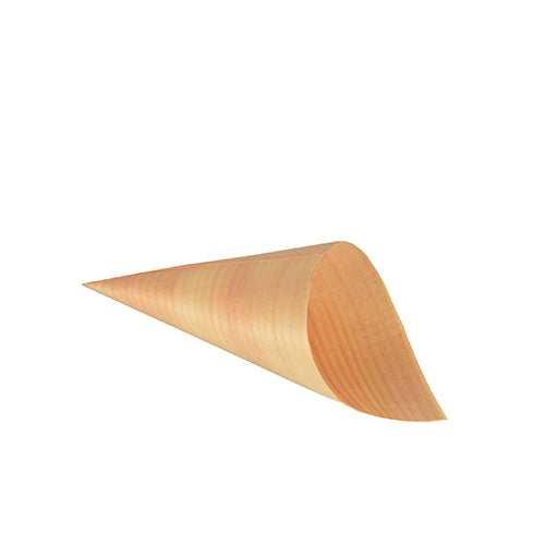 Papstar 500x Spitztüten, Holz, Serie: PURE, Braun, Durchmesser: 6,5cm, Länge: 12,5cm