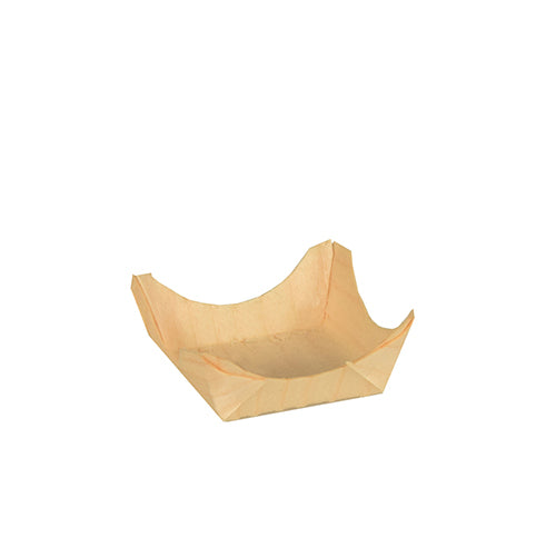 Papstar 500 Fingerfood - Schalen, Eckig, Holz, Serie: Pure, Maße: 1,5 x 4 x 4cm