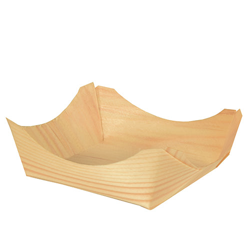 Papstar 500 Fingerfood - Schalen, Eckig, Holz, Serie: Pure, Maße: 3,5cm x 10cm x 10cm