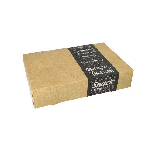 Papstar 10x 10 Transport- und Catering-Kartons "pure" eckig 8 cm x 24,5 cm x 35,5 cm "Good Food" klein