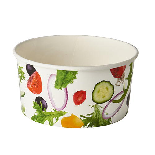 Papstar 8x 45 Salatschalen, Pappe "To Go" 1 l Ø 15 cm · 7,5 cm "Salad"