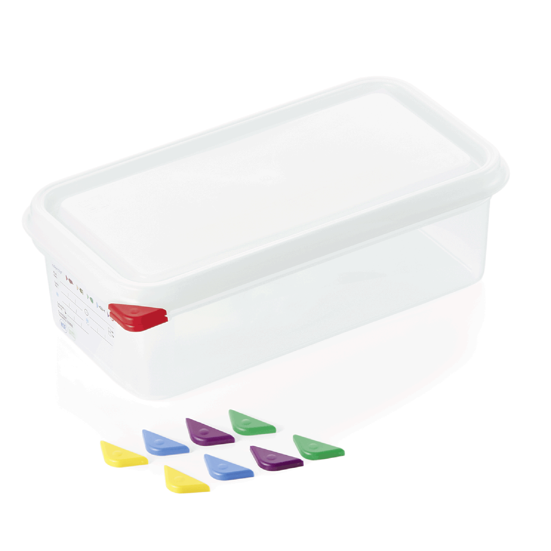 WAS Germany 6x GN Behälter Set 1/3, Serie: GN 86 mit Deckel, Polypropylen, Höhe: 100 mm, 4 Liter (8613100)