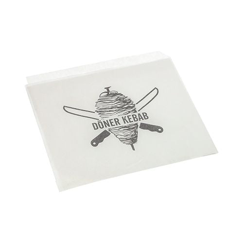 Papstar 1.000x Döner-Kebab-Tüten, Pergament-Ersatz, Weiß, 16x16cm