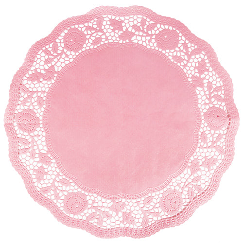 Papstar 25x 6 Tortenspitzen rund Ø 35 cm rosa