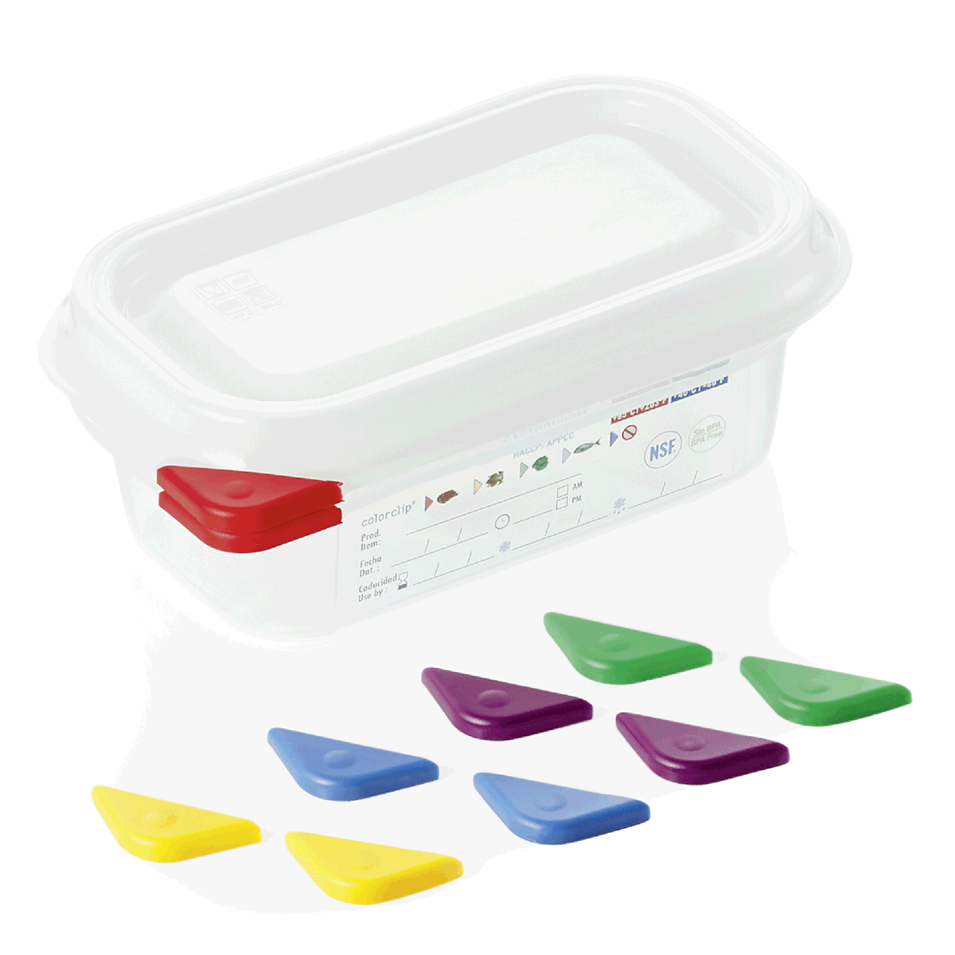 WAS Germany 6x GN Behälter Set 1/9, Serie: GN 86 mit Deckel, Polypropylen, Höhe: 65 mm, 0,6 Liter (8619065)