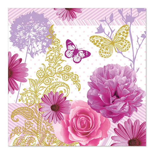 Papstar 200 Servietten, 3-lagig 1/4-Falz 33 cm x 33 cm "Charlene"