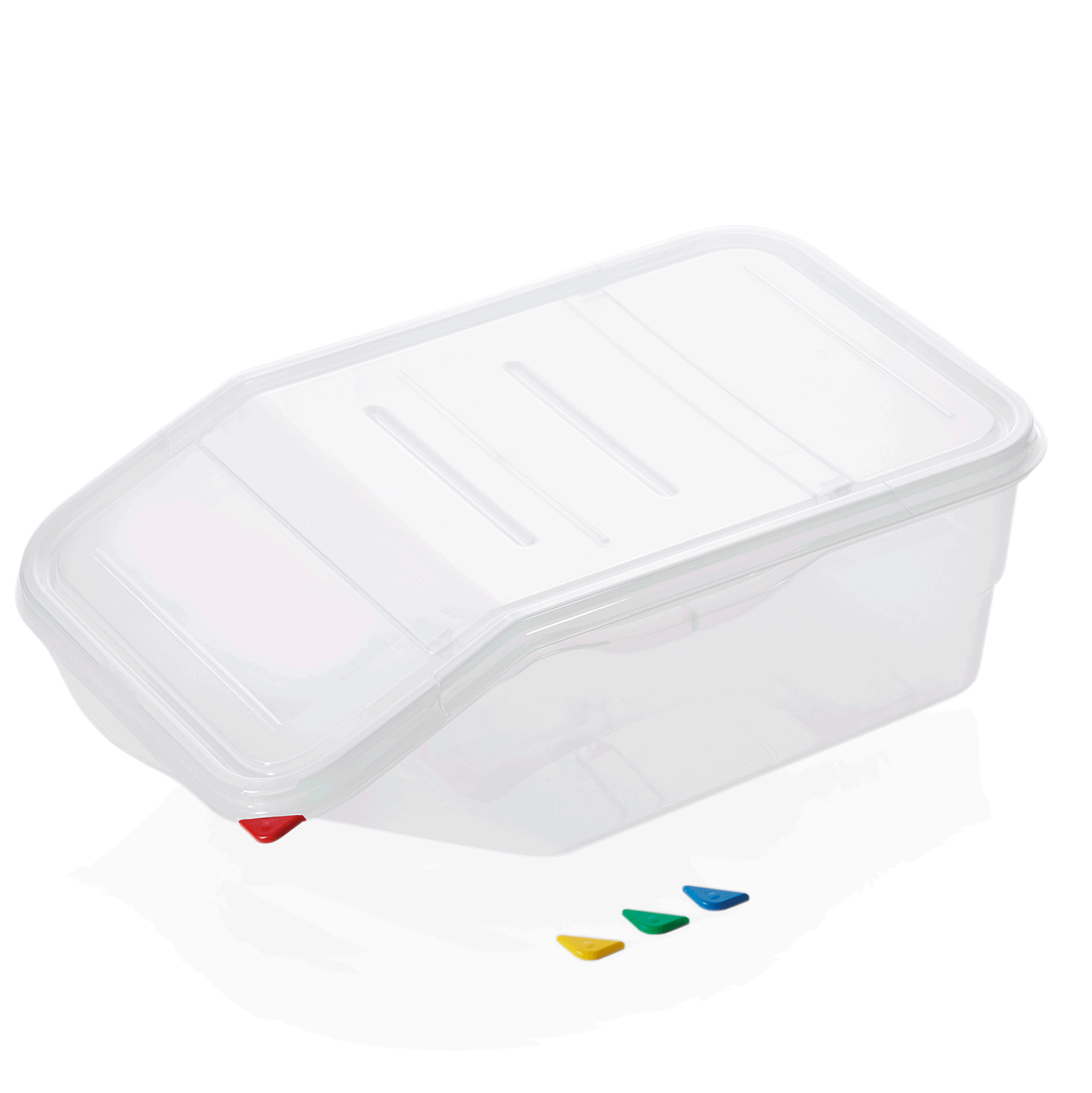 WAS Germany HACCP Lebensmittelbehälter (Mit Deckel), Polypropylen und Kunststoff, Transparent, Inhalt: 22L, 56x34x20cm (8621565)