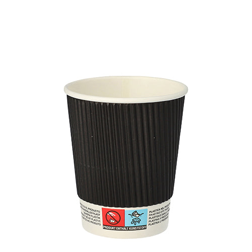 Papstar 20x 25 Trinkbecher, Pappe "To Go" 0,2 l Ø 8 cm · 9 cm Ripple Wall