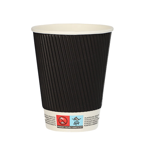 Papstar 20x 25 Trinkbecher, Pappe "To Go" 0,3 l Ø 9 cm · 11 cm Ripple Wall