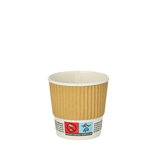 Papstar 20x 25 Trinkbecher, Pappe 0,1 l Ø 6 cm · 6 cm Ripple Wall