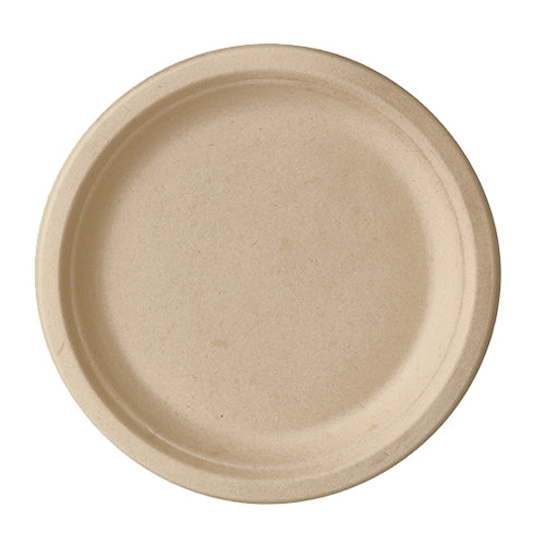 Papstar 500 Teller, Zuckerrohr "pure" ungeteilt Ø 23 cm · 2 cm natur, 10x 50