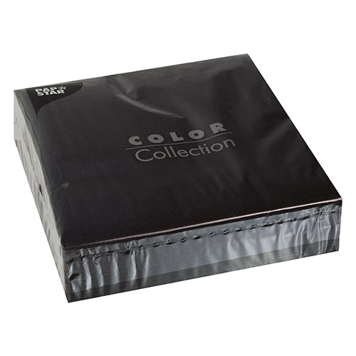 Papstar 800 Servietten, 2-lagig 1/4-Falz 40 cm x 40 cm schwarz