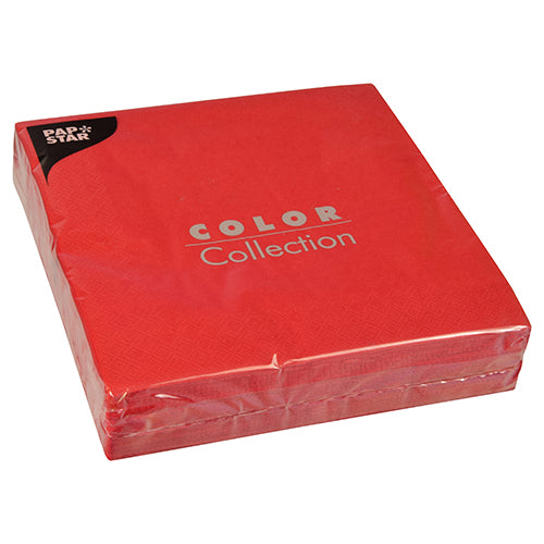 Papstar 800 Servietten, 2-lagig 1/4-Falz 40 cm x 40 cm rot