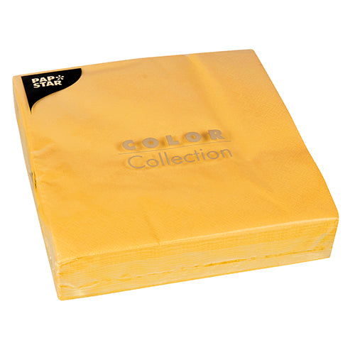 Papstar 800 Servietten, 2-lagig 1/4-Falz 40 cm x 40 cm gelb