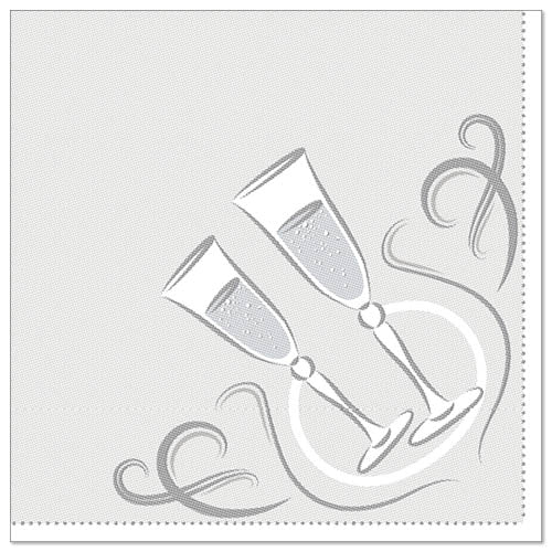 Papstar 160 Servietten "ROYAL Collection" 1/4-Falz 40 cm x 40 cm silber "Festive Moments"