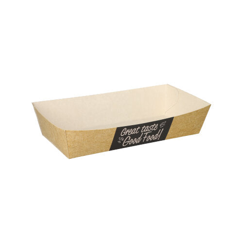 Papstar 600x Pommes-Frites-Trays "Good Food" (Groß), FSC Pappe, Braun, Serie: Pure, 3,5x7x15cm