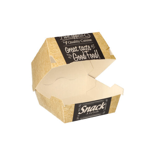 Papstar 500x Burgerboxen, Pappe, Serie: PURE, Braun, 10x10x6,8cm