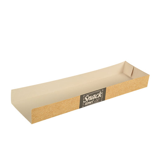 Papstar 15x 50 Snacktrays, Pappe "pure" 3 cm x 7,5 cm x 28,5 cm "Good Food"