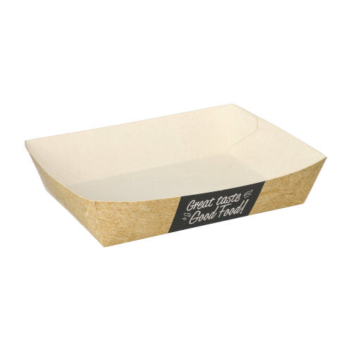 Papstar 8x 50 Snacktrays, Pappe "pure" 4 cm x 11 cm x 16 cm "Good Food"