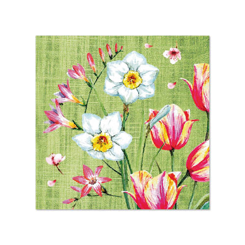 Papstar 12x 50 Servietten, Bunt, "Florentina", 3-lagig, 1/4-Falz, 25x25cm