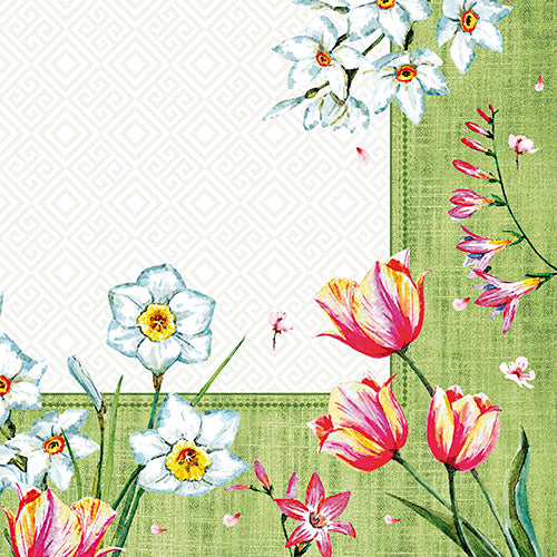 Papstar 8 x 50 Servietten, 3-lagig 1/4-Falz 40 cm x 40 cm "Florentina"