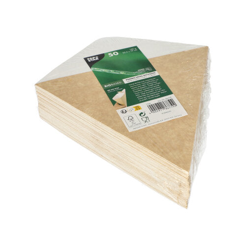 Papstar 500x Pommes-Frites-Tüten (mit Dip-Ecke), Pappe, Braun, Serie: Pure, Breite: 19cm, Höhe: 23,5cm