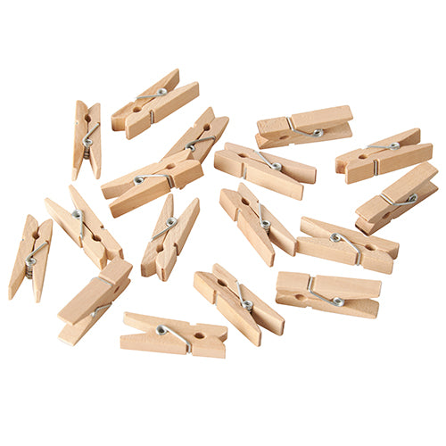 Papstar 10x 100 Mini-Klammern, Holz 3,5 cm