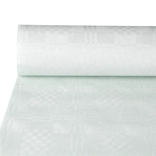 Papstar 1x Papiertischtuch mit Damastprägung 50 m x 0,8 m weiss