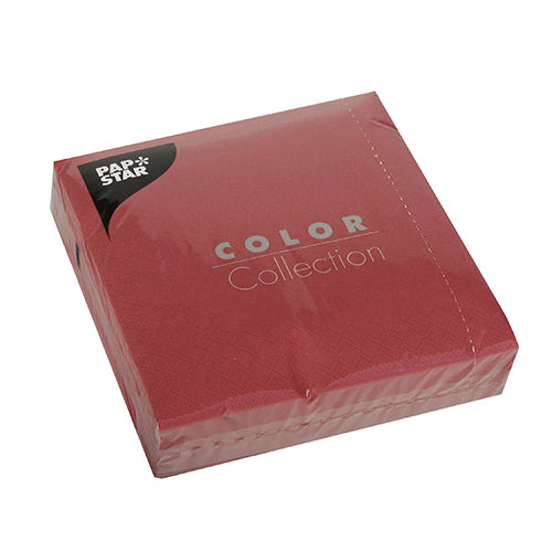 Papstar 700 Servietten, 3-lagig 1/4-Falz 33 cm x 33 cm bordeaux