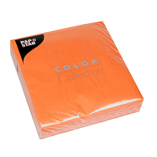 Papstar 700 Servietten, 3-lagig 1/4-Falz 33 cm x 33 cm nektarine