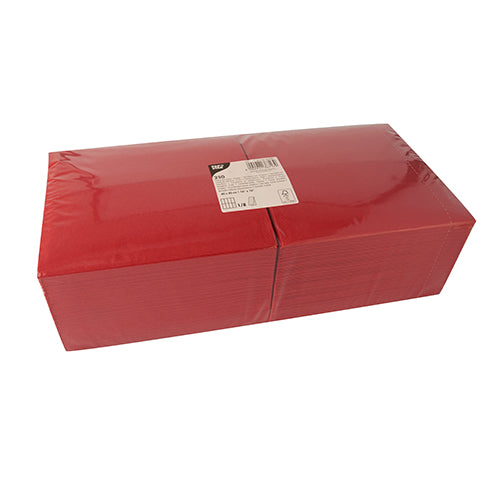 Papstar 1.000 Servietten, 3-lagig 1/8-Falz 40 cm x 40 cm rot