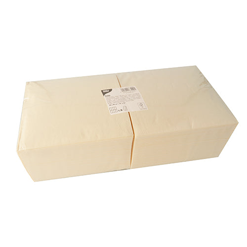 Papstar 1.000 Servietten, 3-lagig 1/8-Falz 40 cm x 40 cm creme