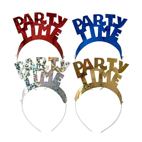 Papstar 8x 4 Haarreifen farbig sortiert "Party Time" "Metallic"