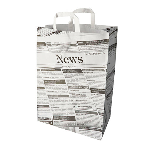 Papstar 4x 50 Tragetaschen, Papier 44 cm x 32 cm x 17 cm "Newsprint" mit Tragegriff