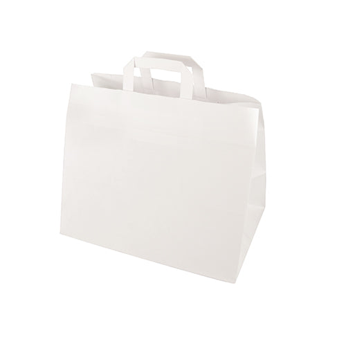 Papstar 8x 50 Tragetaschen, Papier 27 cm x 32 cm x 21,5 cm weiss mit Tragegriff