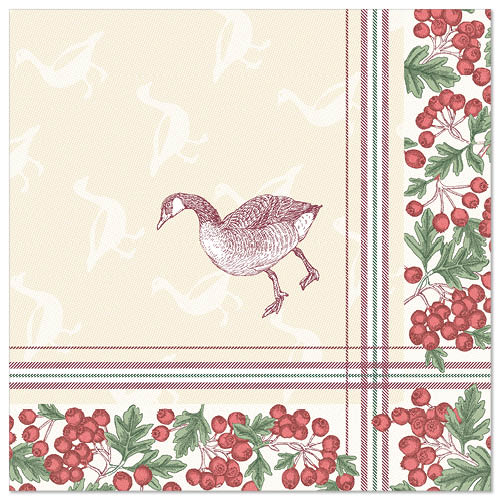 Papstar 250 Servietten "ROYAL Collection" 1/4-Falz 40 cm x 40 cm "Goose"