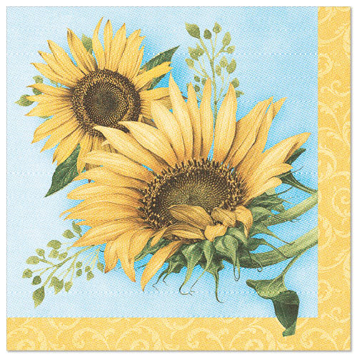 Papstar 250 Servietten "ROYAL Collection" 1/4-Falz 40 cm x 40 cm "Sunflower"