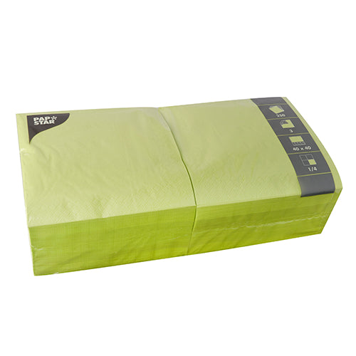 Papstar 1.000 Servietten, 3-lagig 1/4-Falz 40 cm x 40 cm limonengrün