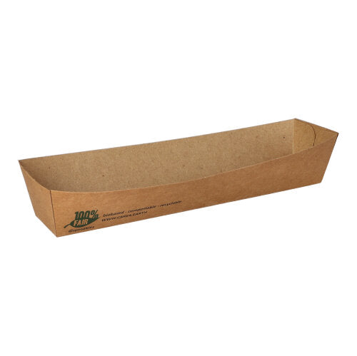 Papstar 7x 80 Snacktrays, Pappe "pure" 3 cm x 3,3 cm x 18,5 cm braun "100% Fair"