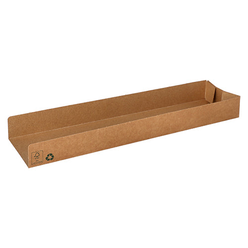 Papstar 9x 80 Snacktrays, Pappe "pure" 3 cm x 7,3 cm x 28,5 cm braun "100% Fair"