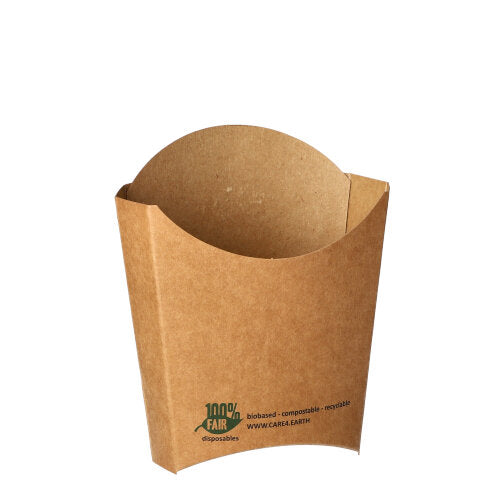 Papstar 6x 80 Pommes-Frites-Schütte, Pappe "pure" 11 cm x 11,5 cm x 5,3 cm braun "100% Fair" klein