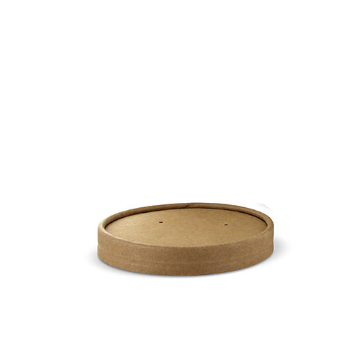 Papstar 500x Deckel für Suppenbecher, Pappe, Braun, Rund, Durchmesser: 9,8cm, Höhe: 1,6cm