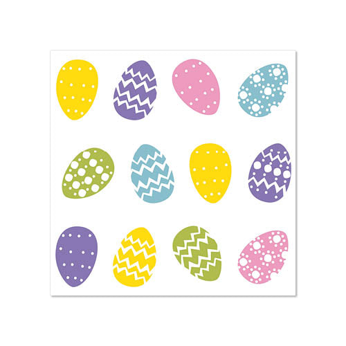 Papstar 12x 50 Servietten, 3-lagig 1/4-Falz 25 cm x 25 cm "Coloured Eggs"