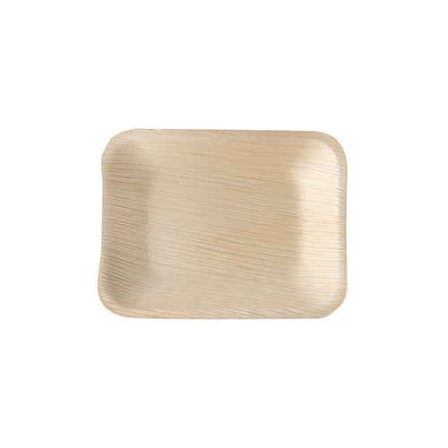 Papstar 4x 25 Tabletts, Palmblatt "pure" eckig 16 cm x 12 cm x 2,5 cm