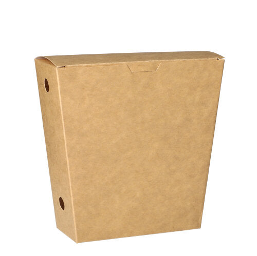 Papstar 3x 50 Pommes-Frites-Schütte, Pappe "pure" 4,3 cm x 14,5 cm x 11 cm braun mit Klappdeckel