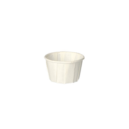 Papstar 5.000 Dressingbecher rund, Material: Papier, Farbe: weiß, Füllinhalt: 50 ml, Abmessungen: Ø 5,8cm · 3,5cm