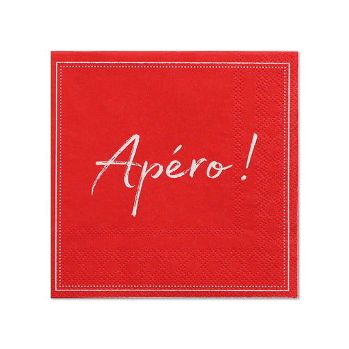 Papstar 280 Servietten, 3-lagig 1/4-Falz 25 cm x 25 cm rot "Apero"