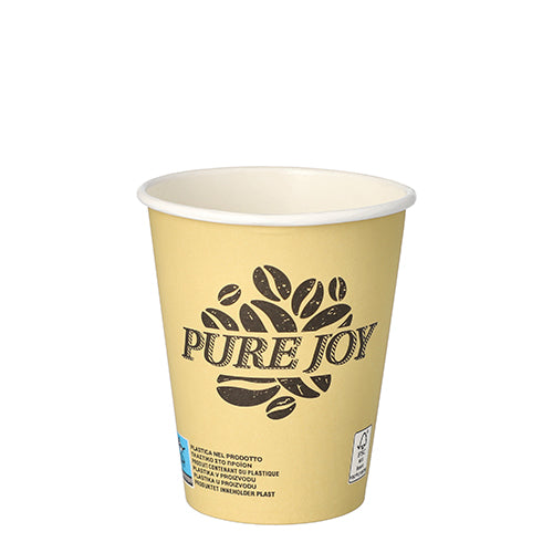 Papstar 1.000x Trinkbecher "Pure Joy", Pappe, Creme, Inhalt: 200ml, Durchmesser: 8cm, Höhe: 9,2cm