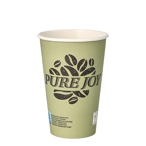 Papstar 20x 50 Trinkbecher, Pappe 0,3 l Ø 8 cm · 11,7 cm grün "Pure Joy"
